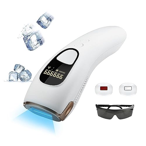 ONE BEAUTY IPL Hair Removal for Women and Men, Ice-Cooling, Ice Painless Laser Hair Removal, FDA Cleared, Permanent Hair Removal Device for Facial Whole Body, 999999 Flashes Hair Remover with 5 Modes