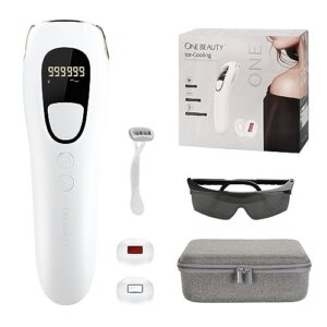 ONE BEAUTY IPL Hair Removal for Women and Men, Ice-Cooling, Ice Painless Laser Hair Removal, FDA Cleared, Permanent Hair Removal Device for Facial Whole Body, 999999 Flashes Hair Remover with 5 Modes