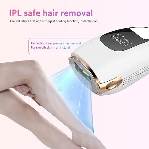 ONE BEAUTY IPL Hair Removal for Women and Men, Ice-Cooling, Ice Painless Laser Hair Removal, FDA Cleared, Permanent Hair Removal Device for Facial Whole Body, 999999 Flashes Hair Remover with 5 Modes