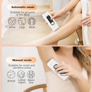 IPL Laser Hair Removal Device for Women Men at Home, Upgraded to 999,900 Flashes Permanent for Facial Legs Arms Bikini Line Whole Body Treatment (White)