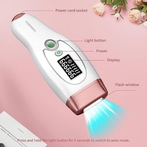 Painless Hair Removal for Women Permanent,at Home Hair Removal Device for Women and Man Facial Armpits Legs Arms Bikini Line Whole Body (Light red - white)