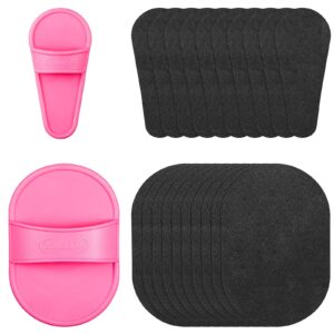 102 pieces hair removal pad sets smooth away hair removal kit, 2 sizes smooth legs skin pad and 100 pieces exfoliation fine sandpaper, lip facial hair removal pad for women girls (black sandpaper)