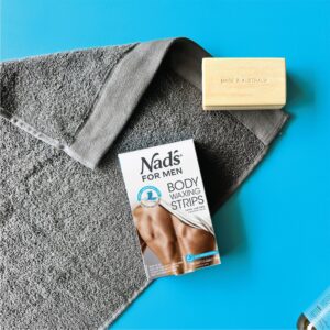 Nad's For Men Body Wax Strips - Wax Hair Removal For Men - At Home Waxing Kit With 20 Waxing Strips + 2 Calming Oil Wipes