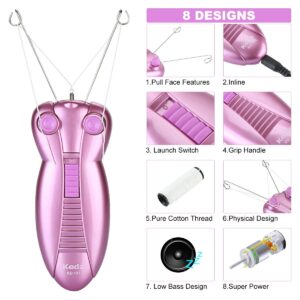 WAYCOM Ladies Facial Hair Remover Electric Women's Beauty Epilator Facial Threading Hair Removal Shaver Face Massager Pull Faces Delicate Device Depilation -Christmas Birthday Present