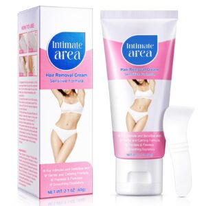 Intimate/Private Hair Removal Cream for Women, Painless Flawless Depilatory Cream for Underarms, Pubic, Bikini and Private Areas - Goodbye to Unwanted Hair, Sensitive Formula Ideal for All Skin Types