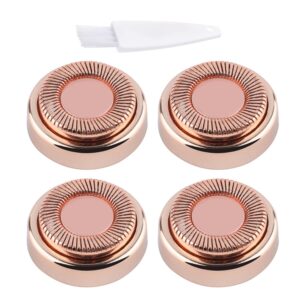 4pcs facial hair remover replacement heads for finishing touch flawless facial hair removal tool for women, as seen on tv 18k gold-plated rose gold, first generation