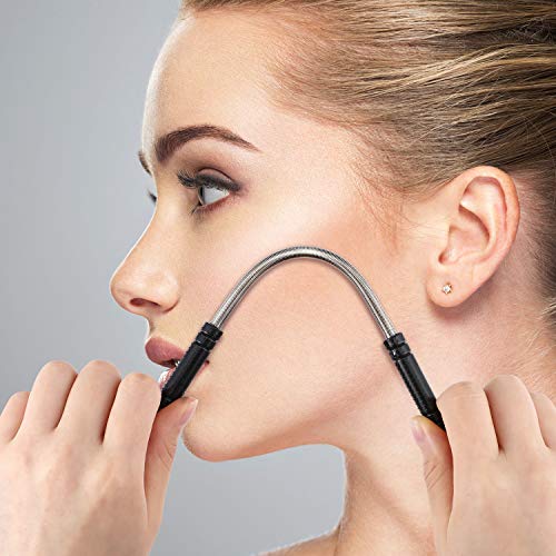 4 Pieces Facial Hair Remover Spring Eyebrow Face Epilator Coil Portable Hair Remover Spring Threading Tool for Women Chin Cheek Mustache Upper Lip