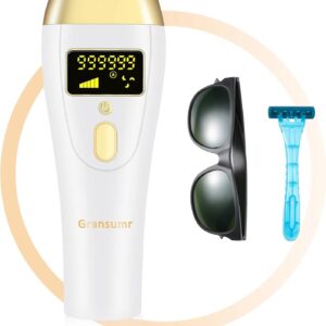 Gransumr IPL Laser Hair Removal Device At-Home Permanent Painless Hair Remover for Women and Men Best Whole Body Facial Face Armpits Back Legs Arms Face Bikini Line