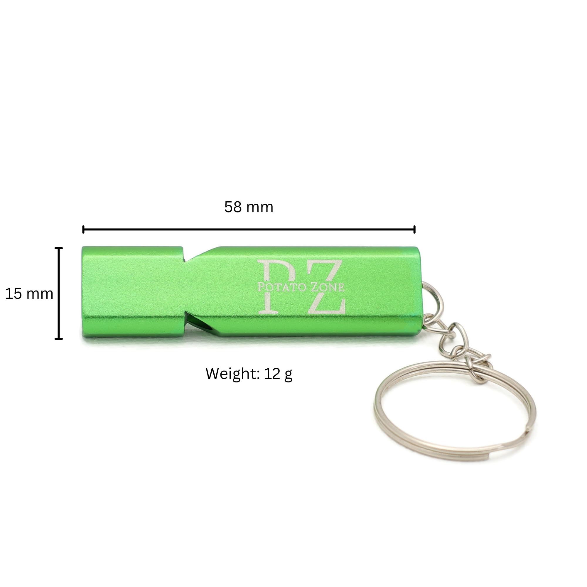 Potato Zone Emergency Whistle – Survival Keychain Whistle Emergency – 120db Loud Safety Whistle for Protection, Camping, Hiking, Sports, Dog Training – Portable Metal Whistle with Keychain