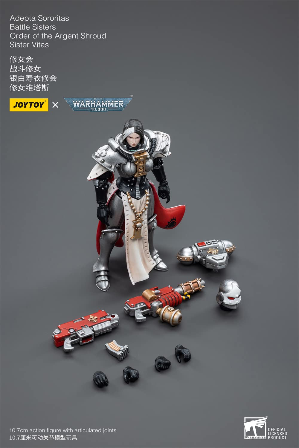 HiPlay JoyToy Warhammer 40K: Adepta Sororitas Argent Sister Vitas 1:18 Scale Figure