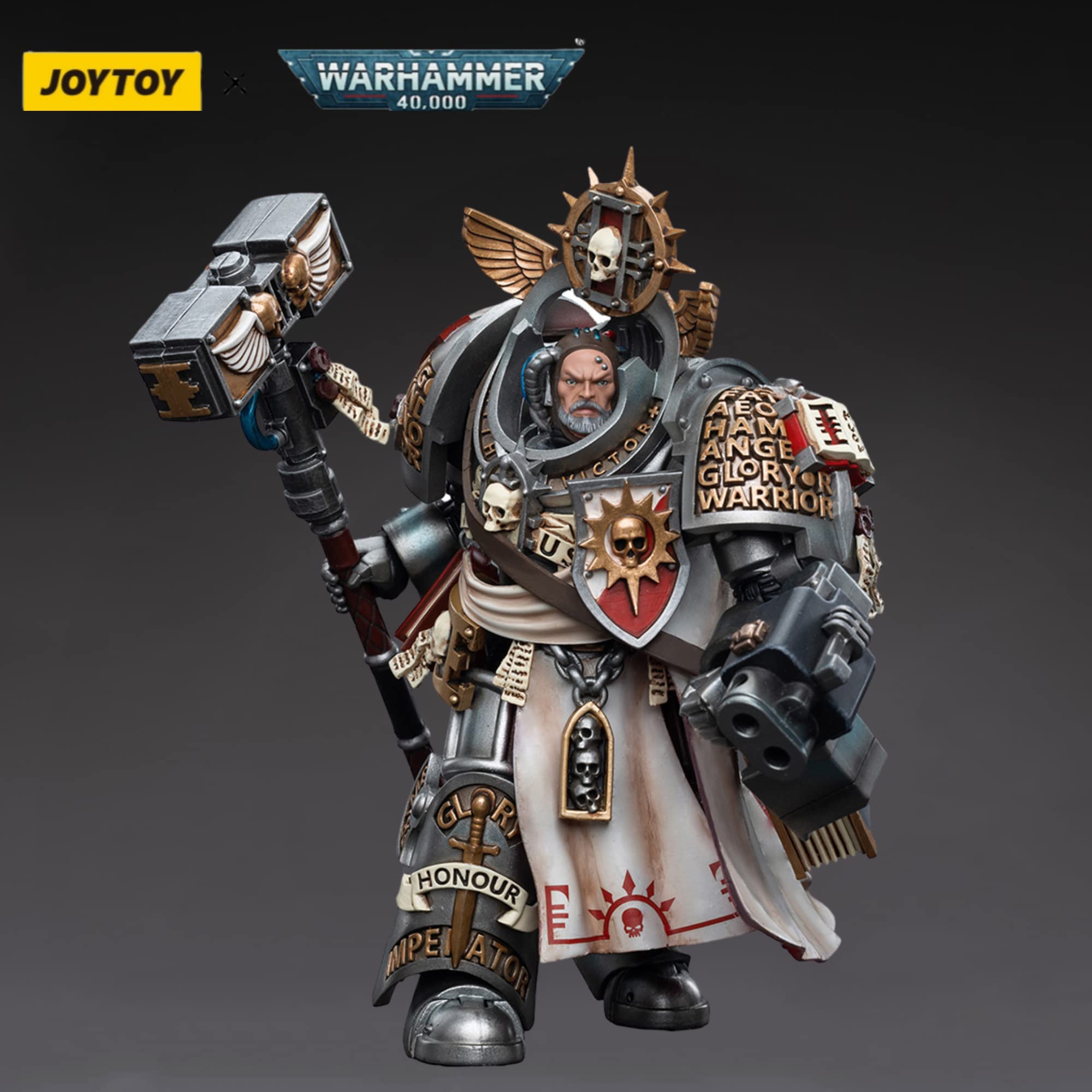 JOYTOY Warhammer 40,000 1/18 Action Figure Grey Knights Grand Master Voldus Collection Model(5.03inch)