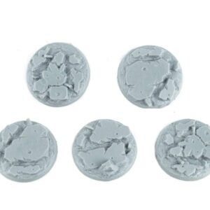 War World Gaming War Torn City Rubble Round Bases x 5 (40mm) - 28mm Heroic Scale Wargaming