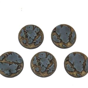 War World Gaming War Torn City Rubble Round Bases x 5 (40mm) - 28mm Heroic Scale Wargaming