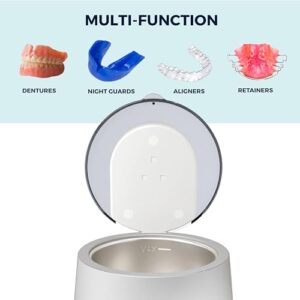 Ultrasonic Retainer Cleaner, UVC Retainer Cleaner Machine - Cleans Dentures, Aligners, Mouth Guards, Whitening Trays by Fresh Knight