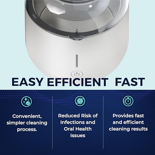 Ultrasonic Retainer Cleaner, UVC Retainer Cleaner Machine - Cleans Dentures, Aligners, Mouth Guards, Whitening Trays by Fresh Knight