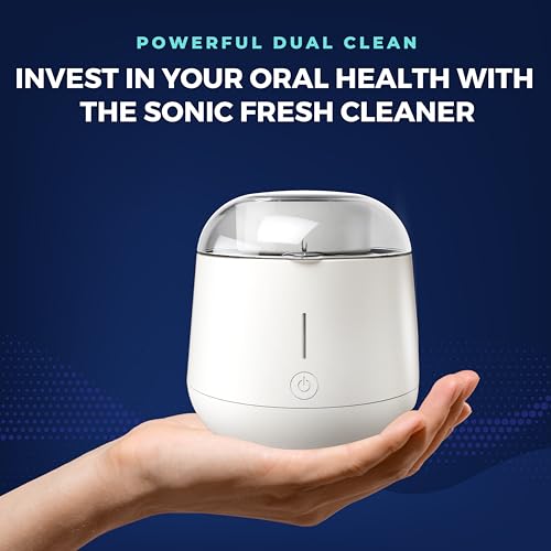 Ultrasonic Retainer Cleaner, UVC Retainer Cleaner Machine - Cleans Dentures, Aligners, Mouth Guards, Whitening Trays by Fresh Knight