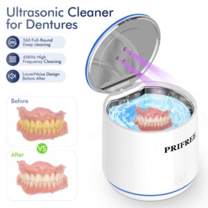 Ultrasonic Cleaner for Dentures, Retainer, Aligner, Mouth Guard, Braces, Jewelry, Whitening Trays, Toothbrush Head, 45kHz Portable Ultrasonic Retainer Cleaner, For Home and Travel blue