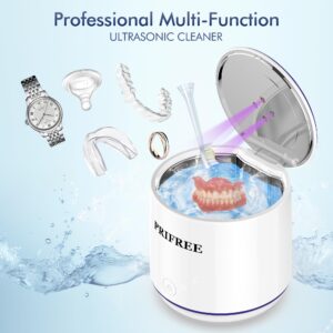 Ultrasonic Cleaner for Dentures, Retainer, Aligner, Mouth Guard, Braces, Jewelry, Whitening Trays, Toothbrush Head, 45kHz Portable Ultrasonic Retainer Cleaner, For Home and Travel purple