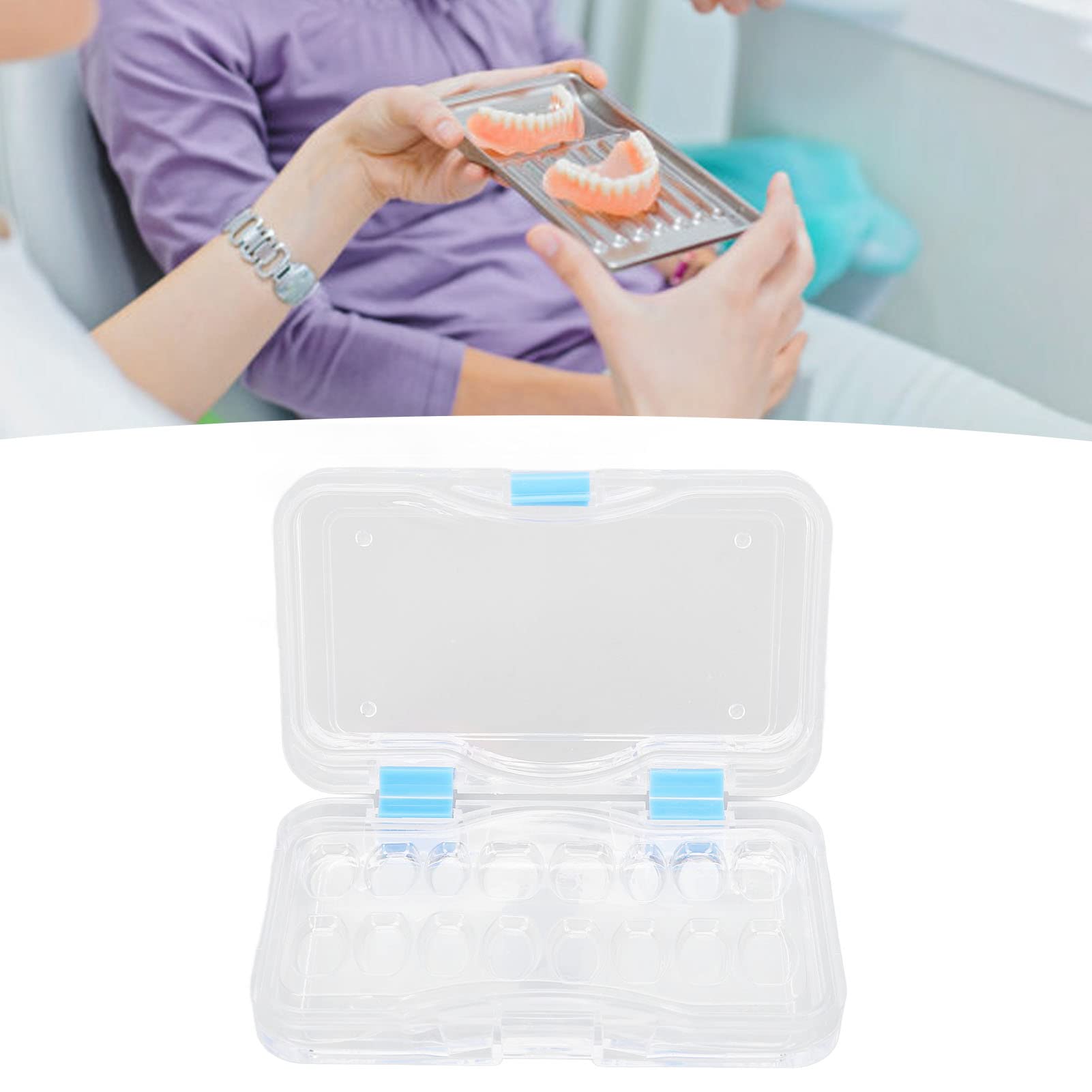 Membrane Tooth Box, Transparent Membrane Film Tooth Box, Safe Denture Storage Case with Secure Clasp, Reusable Dental Film Veneer Box for Dental Clinics