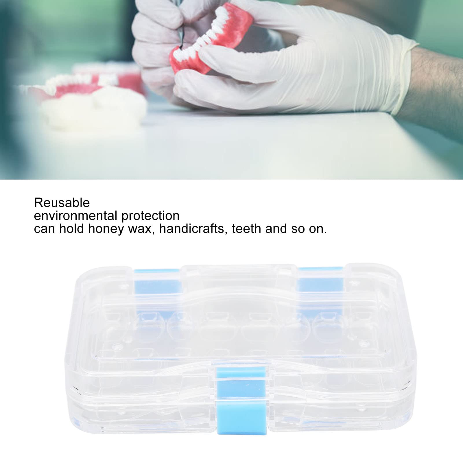 Membrane Tooth Box, Transparent Membrane Film Tooth Box, Safe Denture Storage Case with Secure Clasp, Reusable Dental Film Veneer Box for Dental Clinics