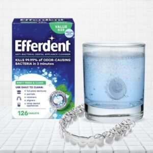 Efferdent Cleaning Tablets for Dentures, Partials, Retainers, Aligners, and Other Denture Applianes, Minty Fresh & Clean, 44 Count in Each (Pack of 12)