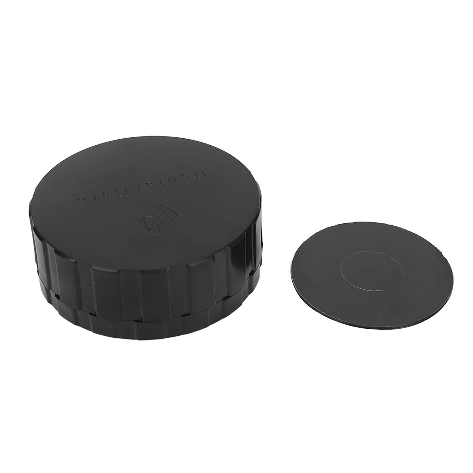 Round Shape Denture Case, Definitely No Leak Denture Bath Box for Traveling with Strainer and Magnetic Mirror, Reusable & Portable, Denture Cup for Care (BLACK)