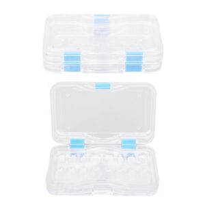 Dioche Denture Case Box, Transparent Denture Box, Membrane Tooth Box Reusable Dental Film Veneer Box with Hole for Clinics Transparent for Travel, Cleaning, Store