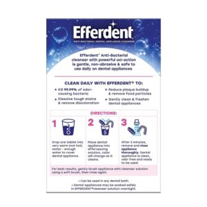 Efferdent Retainer Cleaning Tablets, Denture Cleaning Tablets for Dental Appliances, Complete Clean, 102 Count (Pack of 8)