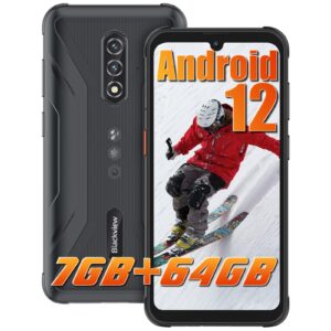 rugged smartphone unlocked, (2023)blackview bv5200 pro waterproof unlocked android phones, octa-core 7gb+64gb/sd 1tb, 10w fast charge 5180mah battery, arcsoft® 13mp, nfc, face id,6.1''hd+,3 card slots