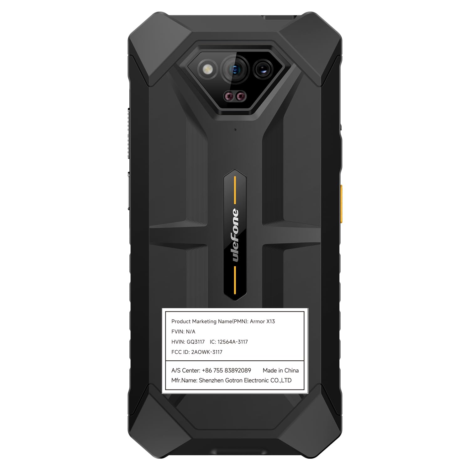 Ulefone Rugged Phones, Armor X13 (12+64GB), 50MP Rear Camera, 24MP Night Vision Camera, Android 13 OS Rugged Smartphone, 6.52” Screen, 6320mAh, NFC, GPS, Package with Exclusive Armor Case- Black