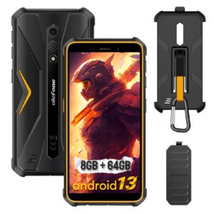 Ulefone Armor X12 Pro & Case Rugged Phones, IP68/IP69K, Android 13 8GB + 64GB, 13MP + 8MP, 5.45 Inch HD+ Display, 4860mAh Big Battery, Dustproof, Compass, NFC, OTG, GPS -Orange