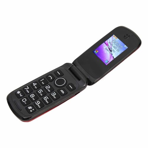 2G Smart Flip Phone 16GB Dual SIM Card 1.77in Color Display Camera SOS 1200mAh Long Battery Life Unlocked Flip Phone F4 Big Flip Cell Phone for Seniors (US Plug)