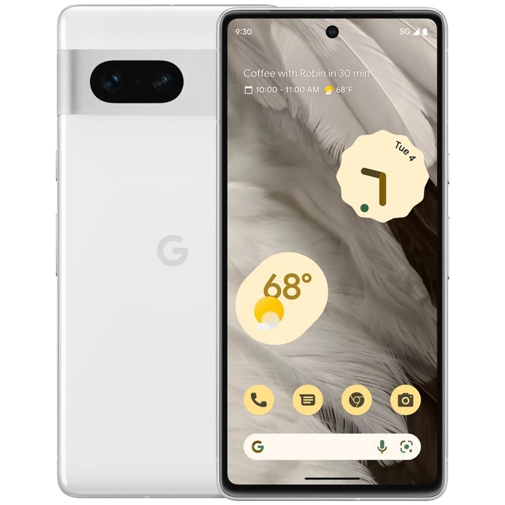 Google Pixel 7 5G (128GB, 8GB) 6.3", Android 13 (Only for AT&T, Cricket, Net 10-5G / 4G LTE) (Snow) (Renewed)