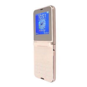 Senior Cellphone 2.6in Big Button Flip Phone 4 SIM Cards Standby for Elderly (Gold)