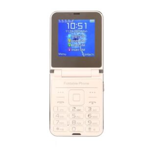 Senior Cellphone 2.6in Big Button Flip Phone 4 SIM Cards Standby for Elderly (Gold)