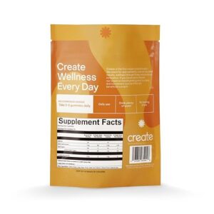 Create Creatine Monohydrate Gummies for Men & Women, Boost Focus, Strength, and Endurance, Anti-Melting Formula, Vegan, Gluten-Free, Non-GMO, 1.5g of Creatine per Gummy (Orange, 90ct)