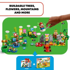 LEGO Super Mario Creativity Toolbox Maker Set 71418, Create Your Own Levels with Figures, Grass, Desert and Lava Builds, Starter Course Expansion, Toy Gift Idea for Kids 6 Plus