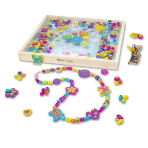 melissa & doug created by me! bead bouquet deluxe wooden bead set with 220+ beads for jewelry-making, for 4+ years, multicolor, 9½