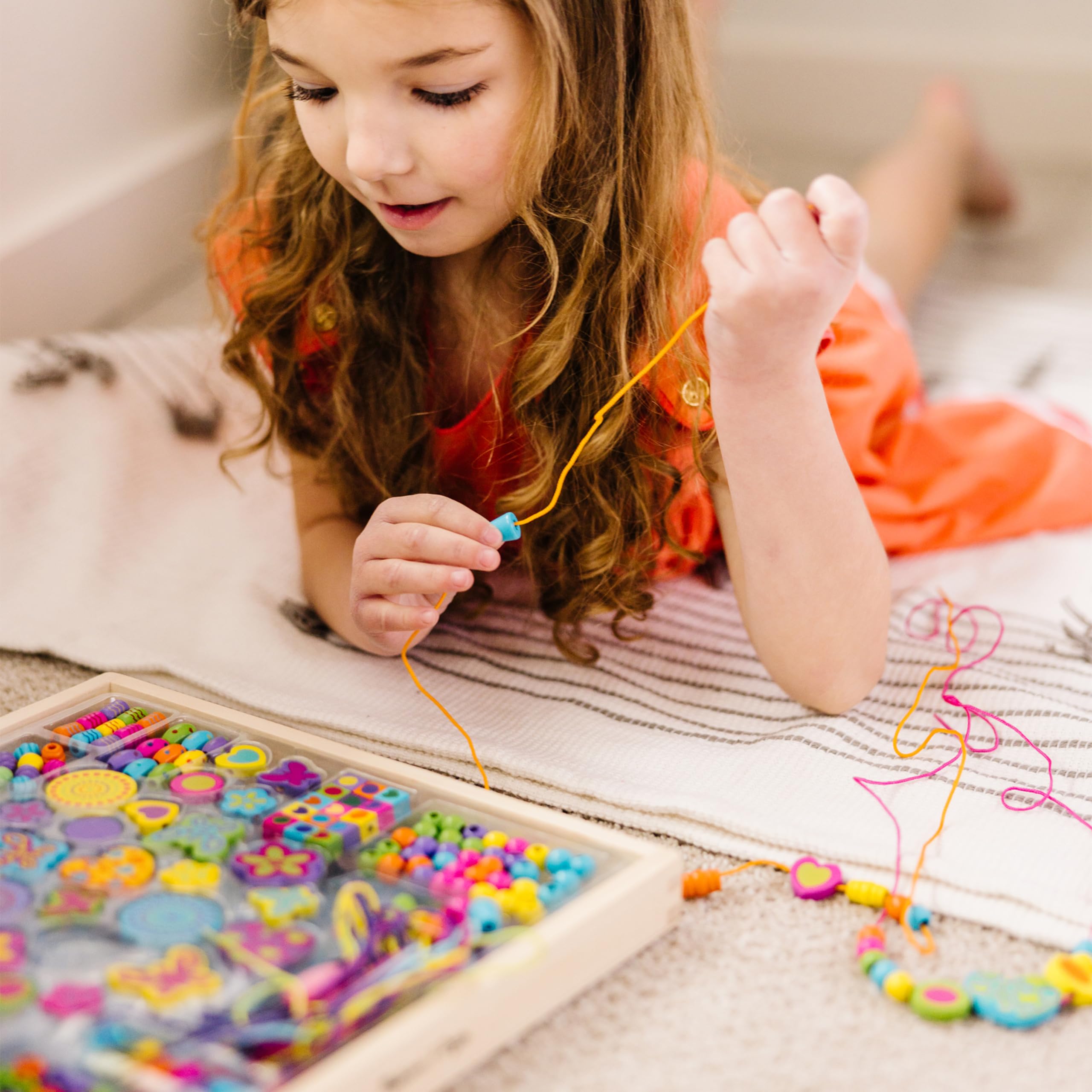 Melissa & Doug Created by Me! Bead Bouquet Deluxe Wooden Bead Set With 220+ Beads for Jewelry-Making, for 4+ years, Multicolor, 9½