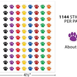 Teacher Created Resources Colorful Paw Prints Mini Stickers Value Pack (4742) 3/8 in