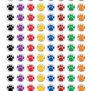 Teacher Created Resources Colorful Paw Prints Mini Stickers Value Pack (4742) 3/8 in