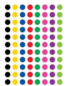 teacher created resources colorful circles mini stickers value pack, multi color (4743)