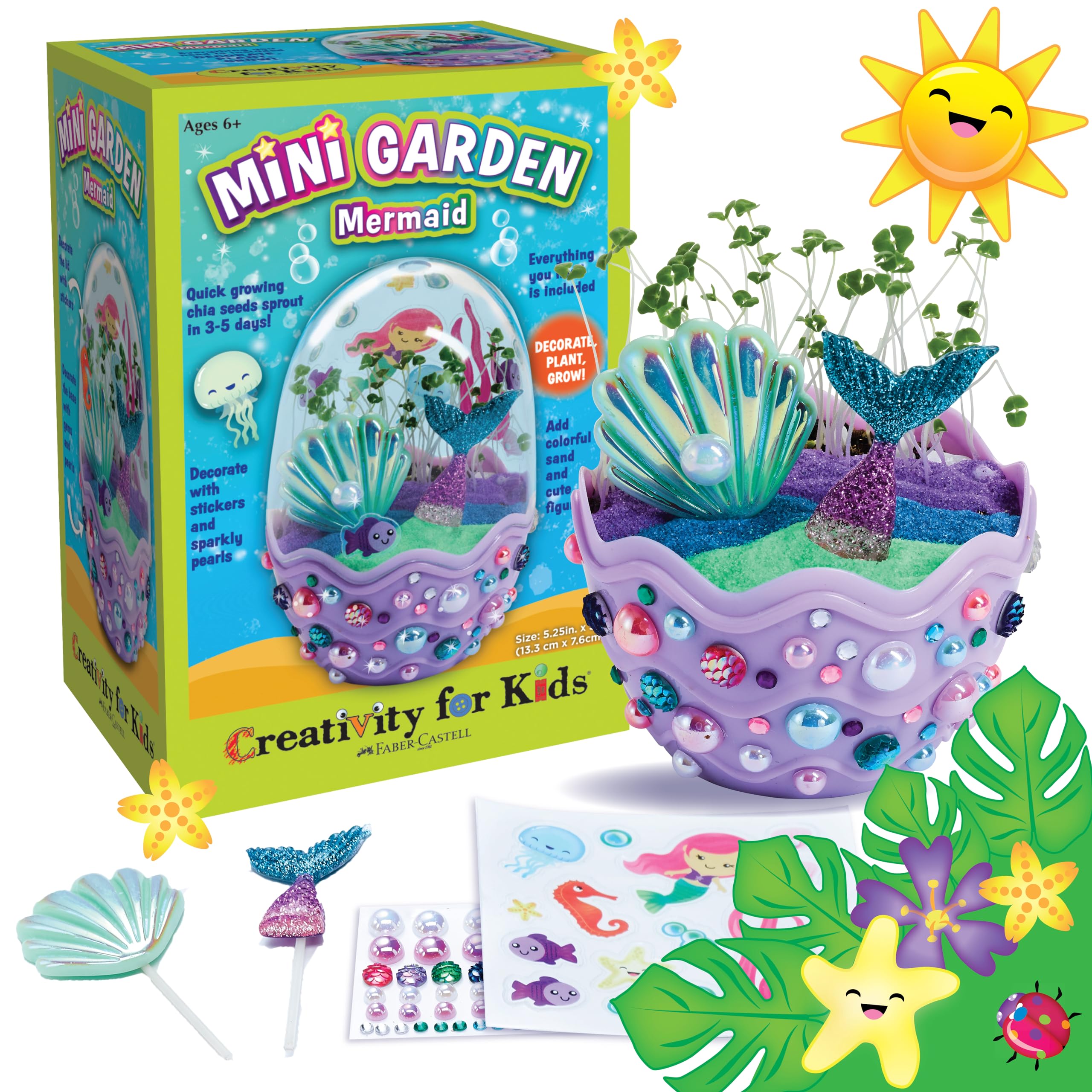 Creativity for Kids Mini Garden Mermaid Terrarium Kit - Crafts and Gifts for Girls Ages 6-8+, Stocking Stuffers