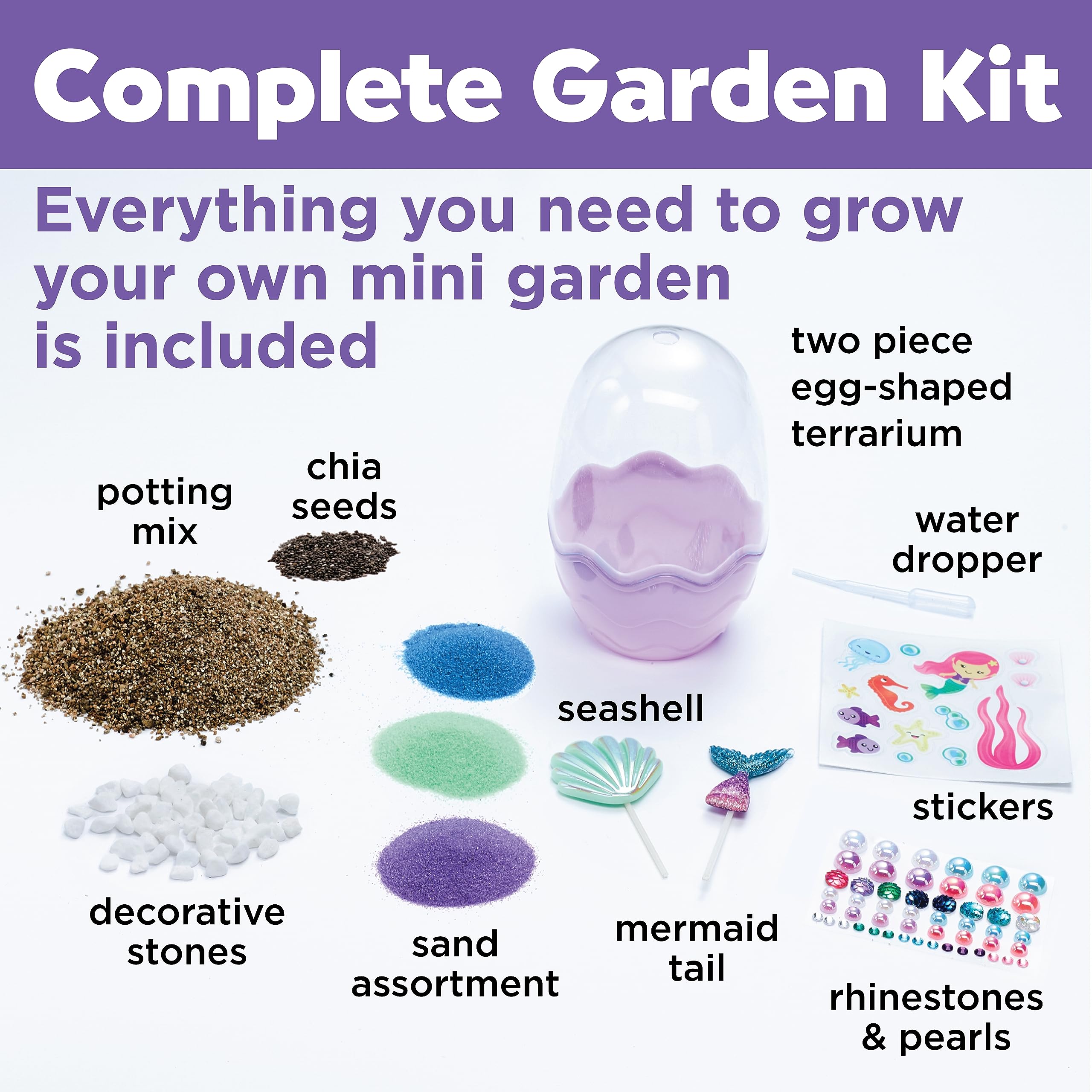 Creativity for Kids Mini Garden Mermaid Terrarium Kit - Crafts and Gifts for Girls Ages 6-8+, Stocking Stuffers