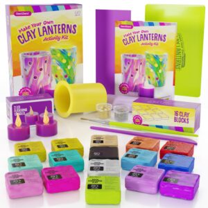 Light-up Clay Lanterns Making Kit Activity for Kids & Tween Girls Ages 8-14 Year Old - Best DIY Arts & Crafts Kits Easter Gifts - Creative Toys for Preteen & Teenagers Art Projects (Lanterns)