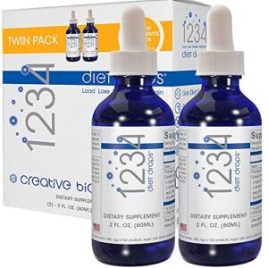 Creative Bioscience 1234 Diet Drops for Women & Men - Diet Drops for Weight Management - Original Amino Complex, 2 Fl Oz (Twin Pack)