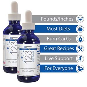 Creative Bioscience 1234 Diet Drops for Women & Men - Diet Drops for Weight Management - Original Amino Complex, 2 Fl Oz (Twin Pack)