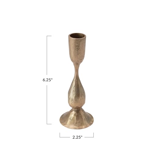 Creative Co-Op Hand-Forged Metal Taper, Antique Brass Finish Candle Holder