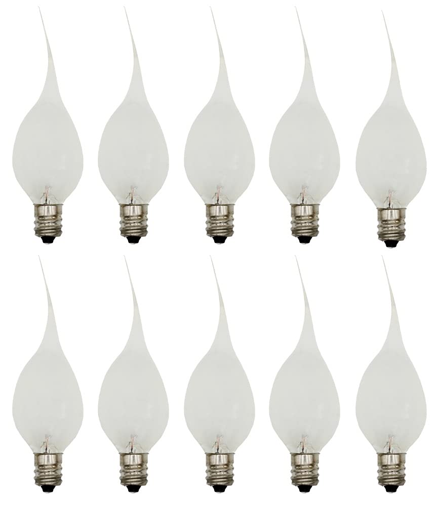 Creative Hobbies® Silicone Dipped, Country Style, Electric Candle Lamp Chandelier Light Bulbs, 7 Watt, Individually Boxed, Wholesale Pack of 10 Bulbs