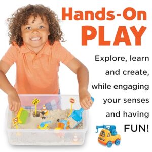 Creativity for Kids Sensory Bin: Construction Zone Playset - Preschool Learning Activities, Excavator Toys for Boys Ages 3-5+, Outdoor Toys and Gifts for Kids